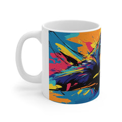 Colorful Roaring Gorilla Mug — Vibrant Pop Art Animal Coffee Cup