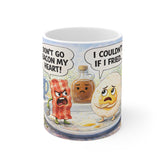 Funny Breakfast Mug – "Don't Go Bacon My Heart" Cartoon Bacon, Egg & Syrup Coffee Cup
