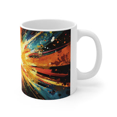 Color Burst Ceramic Mug — Vibrant Abstract Splash 11oz Coffee Cup