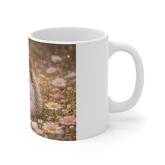 Cute Hedgehog Mug — Adorable Strawberry Hat Coffee Cup, Floral Cute Animal Gift