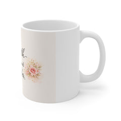 Strength Looks Good on Her Floral Mug — Inspirational Coffee Cup for Women