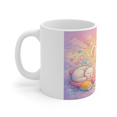 Cozy Vibes Mug — Pastel Cute Cat & Dog Relaxation Coffee Cup