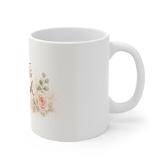 She Is Enough Floral Mug — Inspirational 11oz Coffee Cup for Women