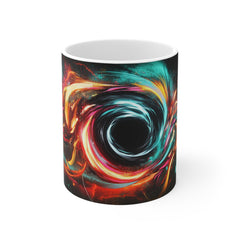 Abstract Cosmic Swirl Mug — Colorful Vortex Coffee Cup