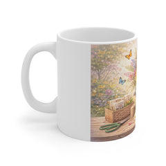 Floral Garden Watering Can Mug — Spring Bouquet Tea Coffee Cup