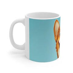 Corgi Smile Coffee Mug – Cute Dog Face 11oz Ceramic Gift