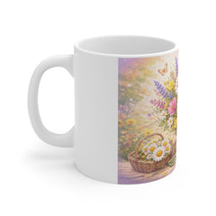 Daisy Bouquet Floral Mug — Spring Garden Coffee Cup
