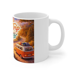 Road Trip Vibes Mug — Retro Beach Camper Coffee Cup for Travel Lovers