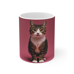Cat Portrait Mug — Cute Tabby Kitten Coffee Cup, Gift for Cat Lovers