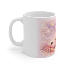 Cancer Zodiac Mug — Cute Pink Crab Astrology Coffee Cup, 'Cancer' Horoscope Gift