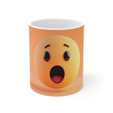 Shocked Emoji Coffee Mug — Cute Surprised Face 11oz Ceramic Gift