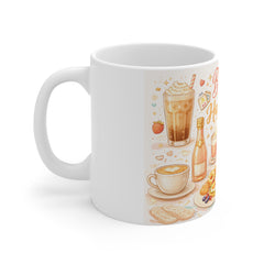 Brunch Is Happiness Mug — Cute Breakfast & Bubbles Coffee Cup
