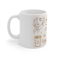 Mornings & Mimosas Ceramic Mug — Cozy Coffee and Brunch Gift