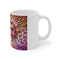 Modern Safari Mug — Pink & Gold Animal Print Coffee Cup