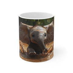 Baby Elephant 11oz White Mug