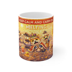 Keep Calm and Carry On Melting Mug — Funny Melting Dog Coffee Cup
