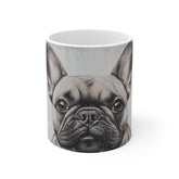 French Bulldog Portrait Mug — Cute Dog Coffee Cup, Pet Lover Gift