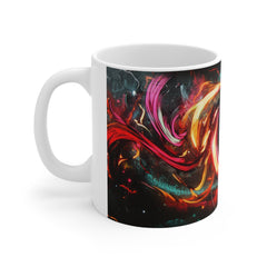 Abstract Cosmic Swirl Mug — Colorful Vortex Coffee Cup