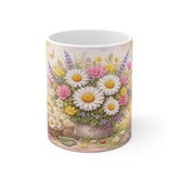 Daisy Bouquet Floral Mug — Spring Garden Coffee Cup