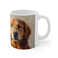 Golden Retriever Portrait Mug — 11oz Ceramic Coffee Cup
