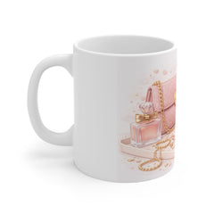 Rosé Glam Coffee Mug – Chic Blush Aesthetic Design
