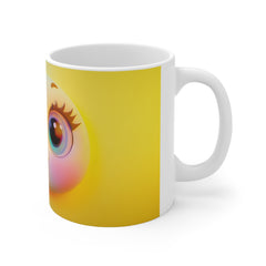 Cute Gradient Bunny Face Mug — Colorful Kawaii Animal Coffee Cup