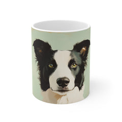 Border Collie Portrait Mug — Cute Dog Art Coffee Cup | Gift for Pet Lovers