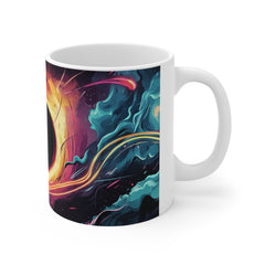 Cosmic Vortex Mug — Neon Black Hole Galaxy Coffee Cup