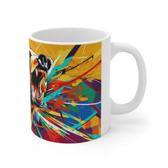 Roaring Colorful Bear Coffee Mug — Vibrant Wildlife Art 11oz