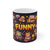 Funny Coffee Mug — Cute Sloth, Cat & Emoji Humor Coffee Cup (11oz)