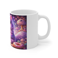 Cosmic Candy Cat Mug – Whimsical Surreal Art Design