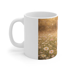 Corgi Puppy Floral Crown Mug — Cute Dog Coffee Cup, Spring Daisy Gift