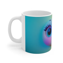 Cute Gradient Bunny Face Mug — Colorful Kawaii Animal Coffee Cup