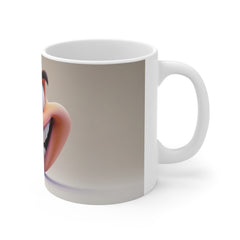 11oz Mug — Cheeky Grinning Face Cartoon Coffee Cup