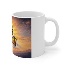 Rise & Grind Coffee Mug — Motivational Sunrise 11oz Ceramic Mug