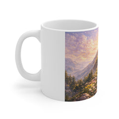 Scenic Sunrise Mountain Stairway Mug — Inspirational Landscape Coffee Cup