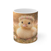 Cute Duckling Mug — Floral Crown Baby Duck Coffee Cup (11oz)
