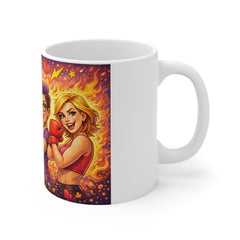Feminist Power Mug — Rosie-Style Strong Women Illustration Coffee Cup