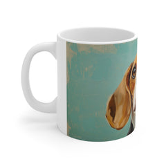 Beagle Portrait Coffee Mug — Cute Dog Art Ceramic 11oz