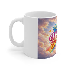 Believe in Yourself Mug — Inspirational Rainbow Coffee Cup