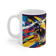 Roaring Colorful Bear Mug — Vibrant Pop-Art Animal Coffee Cup