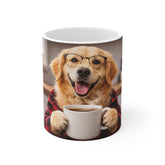 Golden Retriever Coffee Mug — Cute Dog Holding Coffee Photo Mug