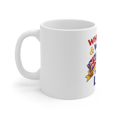 Whinging & Wining Through Life Mug — British Tea Flag Coffee Cup