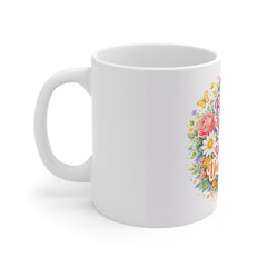 Believe in Yourself Floral Mug — 'Believe in Yourself and You Will Be Unstoppable' Inspirational Coffee Cup