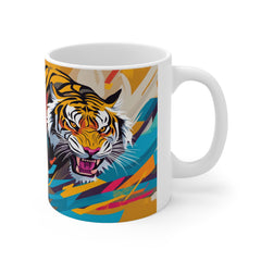 Colorful Tiger Mug – Vibrant Pop Art Tiger 11oz Coffee Cup