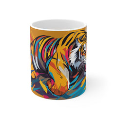 Colorful Tiger Mug – Vibrant Pop Art Tiger 11oz Coffee Cup