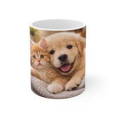 Cute Puppy and Kitten Photo Coffee Mug — Adorable Pet Lover Gift