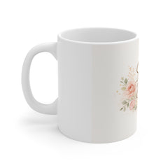 She Is Enough Floral Mug — Inspirational 11oz Coffee Cup for Women