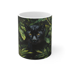 Black Panther in Jungle 11oz Ceramic Mug – Wildlife Art Coffee Cup