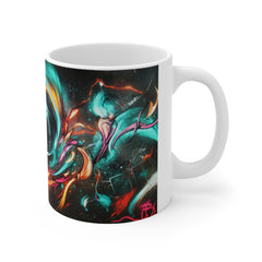 Abstract Cosmic Swirl Mug — Colorful Vortex Coffee Cup